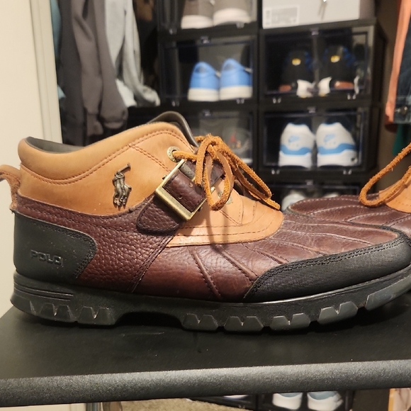 Polo by Ralph Lauren Brown Leather Boots Outdoor Style - Picture 5 of 10
